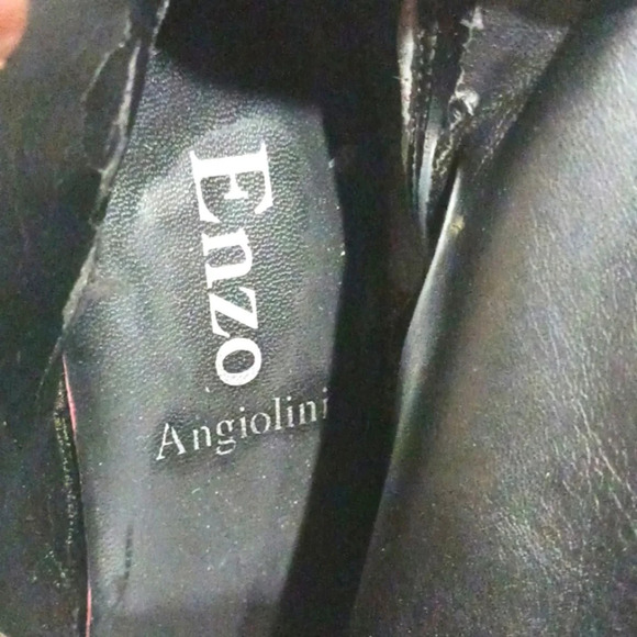 Vintage 90's Enzo Angiolini Black Studded Leather Heeled Booties Ankle Boots … - Picture 7 of 9